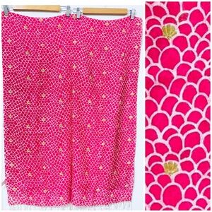 Lilly Pulitzer Pink and White Silk Cashmere Scarf